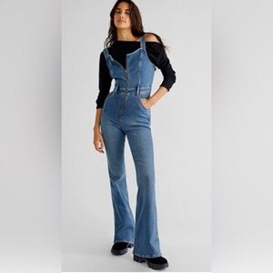 Free People We the Free Boyish Sam Flared Jumpsuit 2288